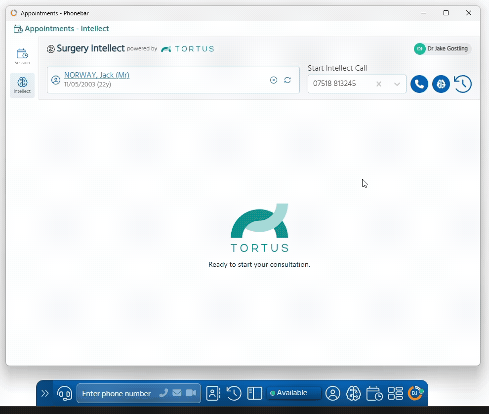 Starting a consultation (Active Patient Call - Intellect Window).gif