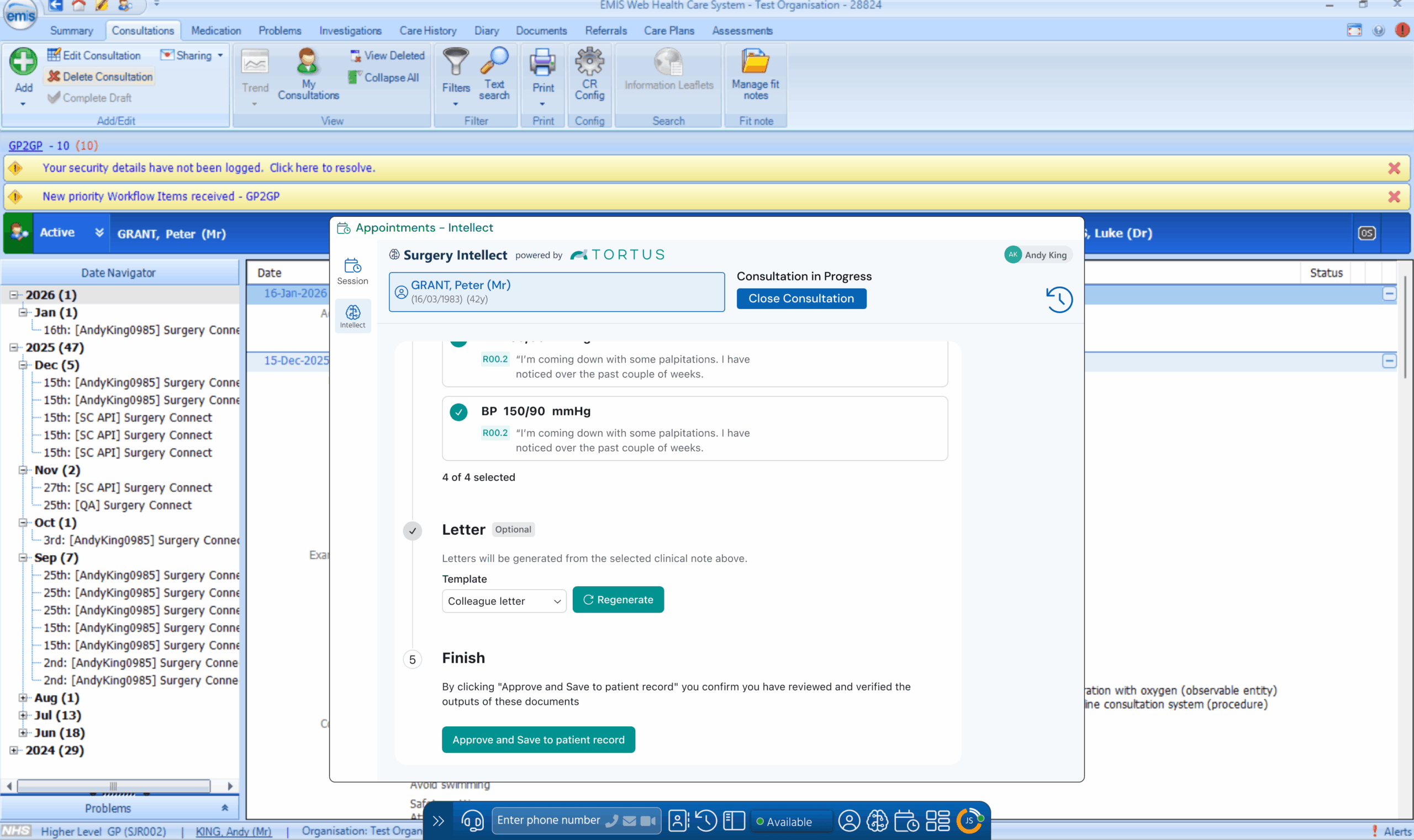 Surgery Intellect file to record (EMIS)