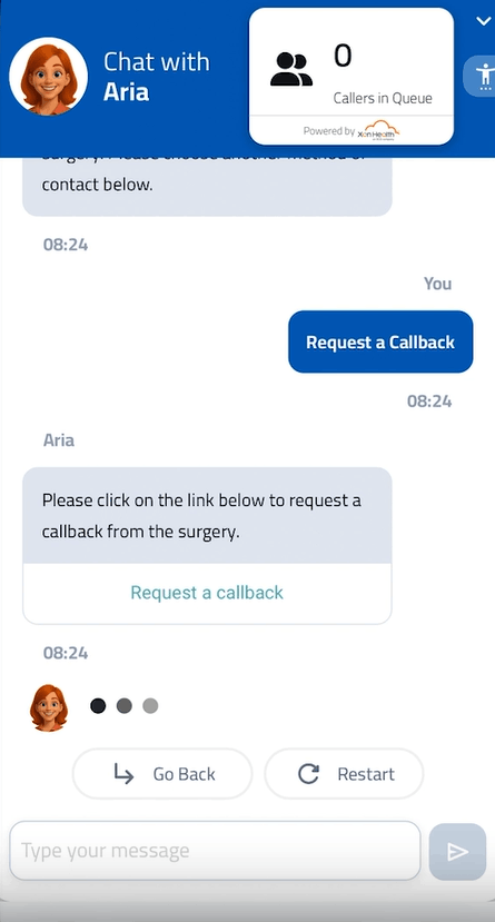 Patient Callback and Call Queue Widget