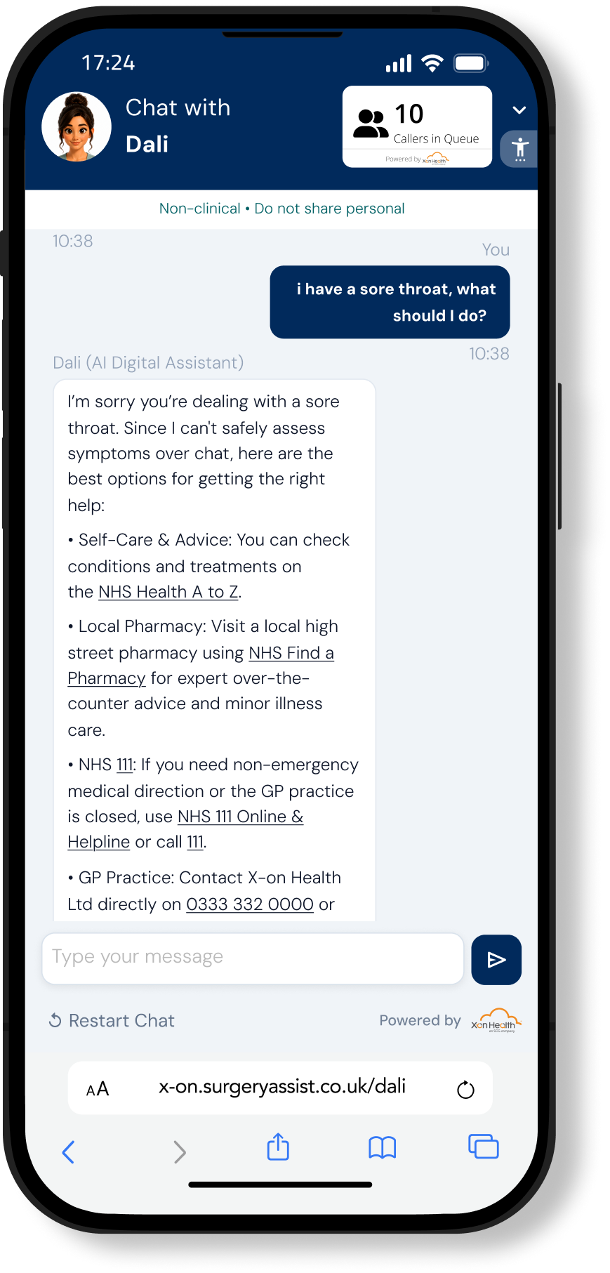 Surgery Assist Lite sore throat query